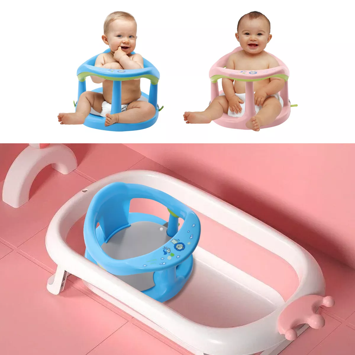 Baignoire de siège de bain bébé 6-18 mois avec tasses d'aspiration pour la  stabi