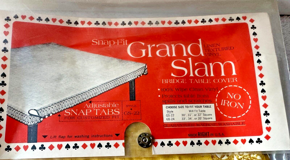 Vintage Gold Bridge Card Table Cover Tablecloth Snap Fit Linen Texture