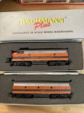 HO BACHMANN PLUS 31207 31209 EMD F7A F7B SET GREAT NORTHERN GN # 316A 313B USED