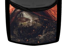 Burning Zombie Woman Illustrated Style Truck Hood Wrap Vinyl Car Graphic Decal 
