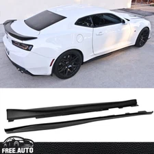 Fits 16-24 Chevrolet Camaro ZL1 Style Side Skirts Extension Gloss Black PP