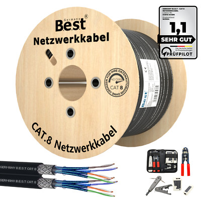 Kat8 CAT 8 Netzwerkkabel 40Gbts Verlegekabel Installationskabel Werkzeug 25-500M