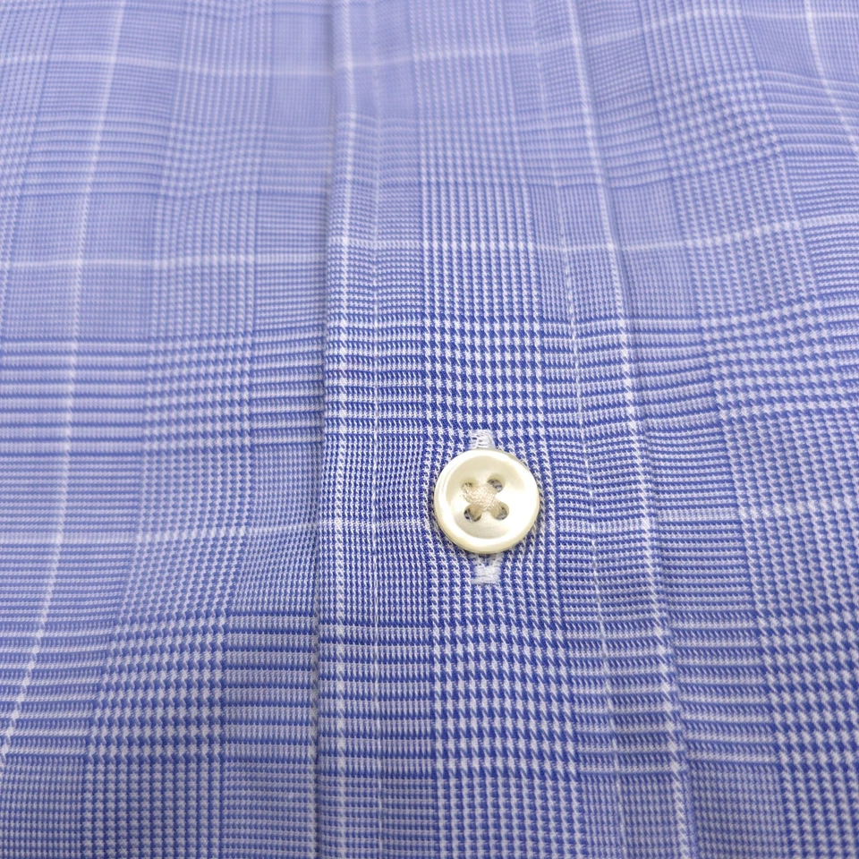 $168 Polo Ralph Lauren Calce Personalizado Azul Cuadros Popelina Camisa de Vestir Hombres Grande 16.5 Foto 4 de 4