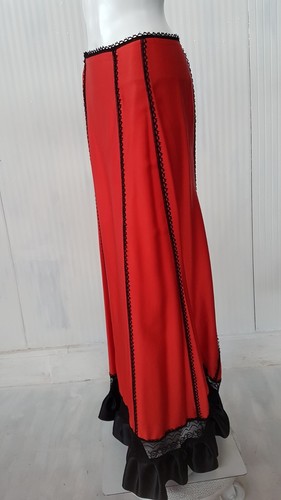 Red Dress Tank Top Lace Long Skirt Woman Clothing Couture Luxury Brand Designer - Picture 9 of 24