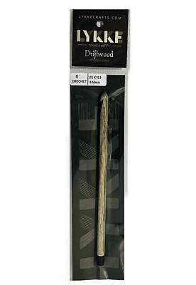 LYKKE Driftwood Crochet Hook 6  US K10.5/6.50mm Birch Wood Hook Crafting NWT
