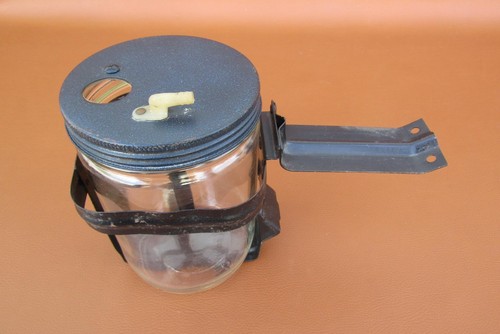 1959 Cadillac Nice Original Windshield Washer Glass Jar with Bracket - Picture 2 of 14