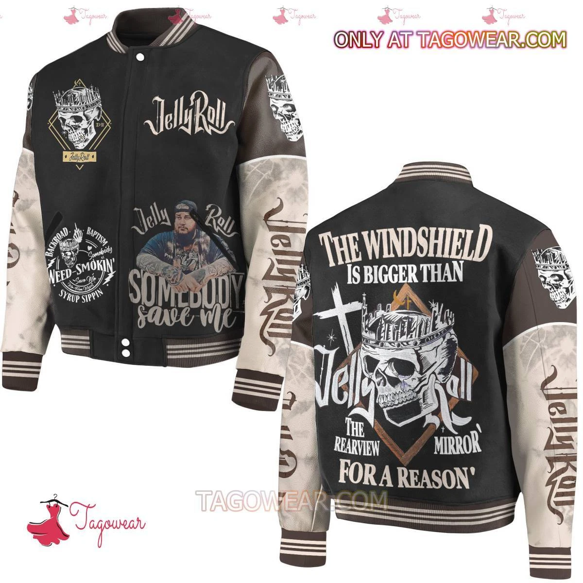 Jelly Roll The Windshield Is Bigger Than The For A Reason Baseball Jacket