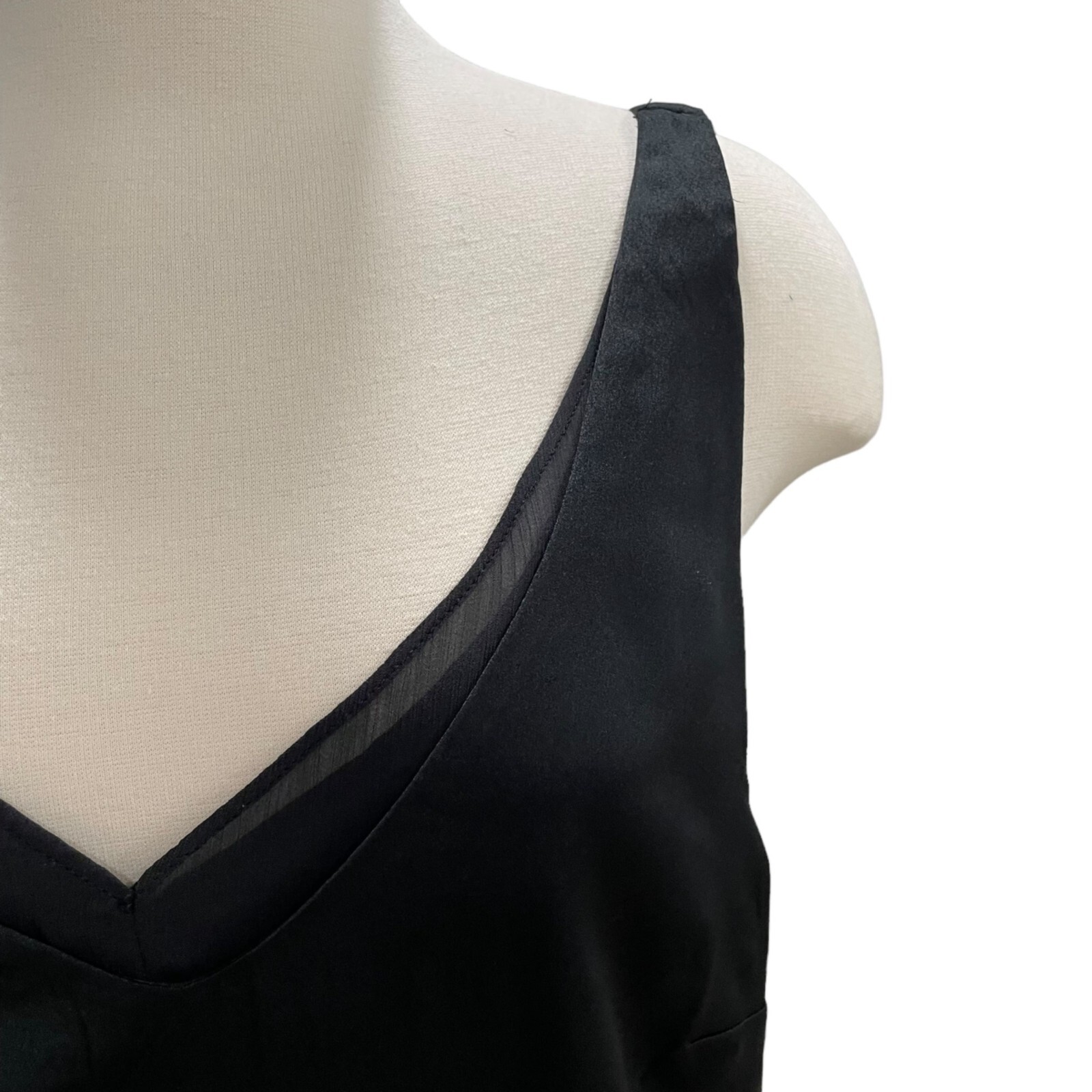 H & M Women's Black Tank Top SZ 14 Whimsygoth Lightweight Summer Elegant Silky