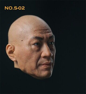 1/6 Asian Bad Guy Old Man Male Head Sculpt F 12 1/6 Asian Bad Guy Old Man Male Head Sculpt F 12