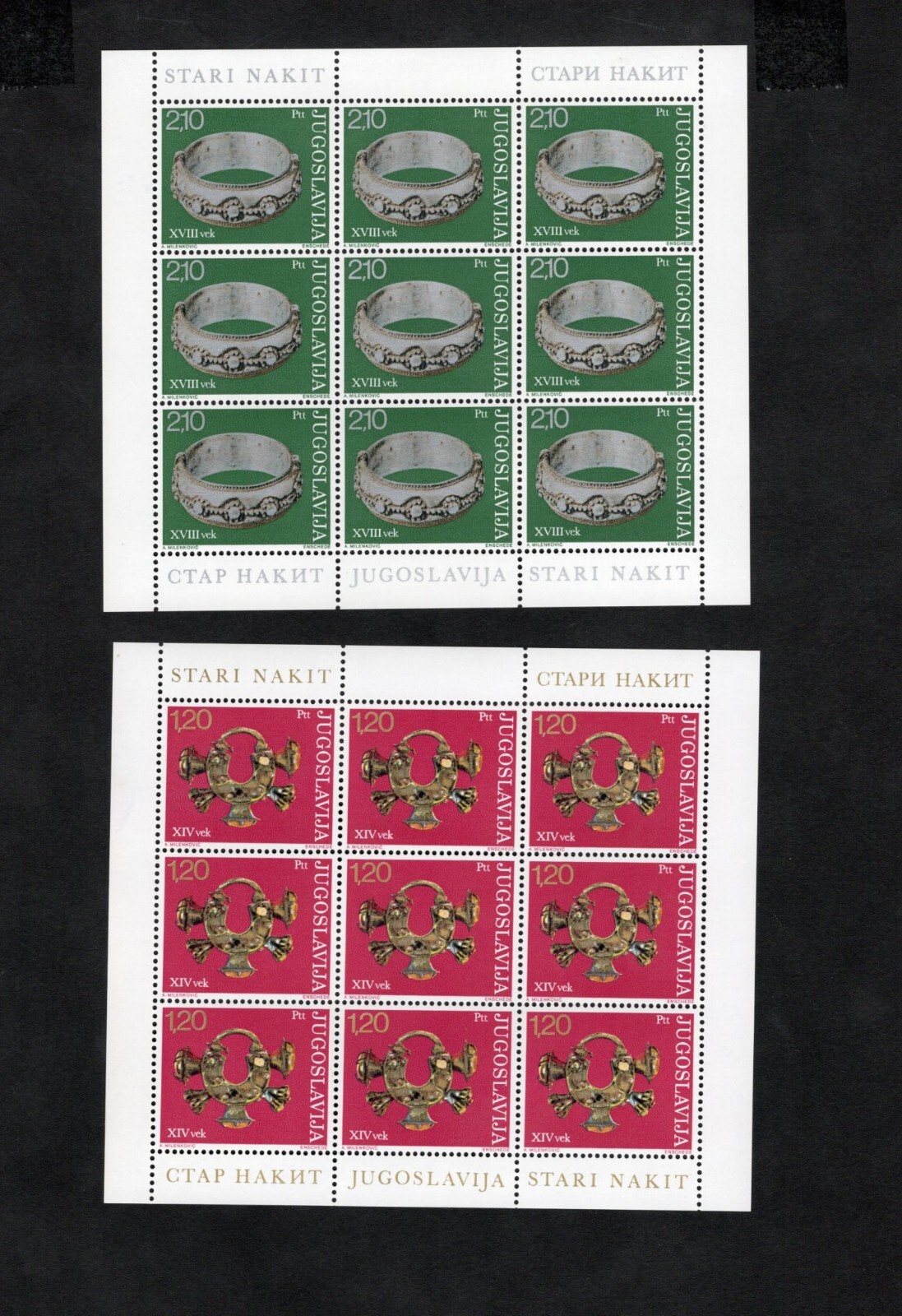 Yugoslavia 1975 mini-sheets of stamps Mi#1587-92+1617-18 START10%ONLY MH CV=24$