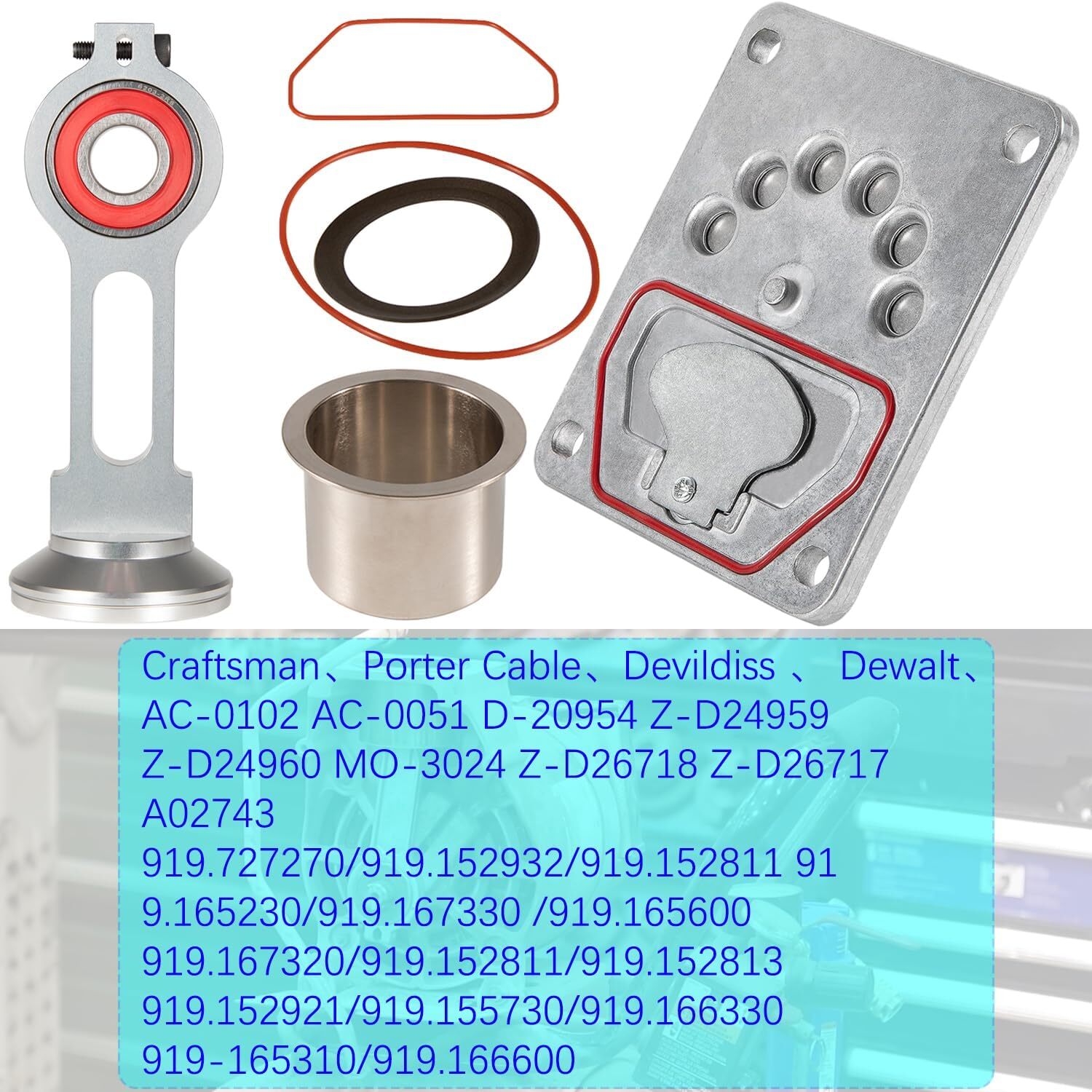 KK-4835 Connecting Rod Piston Kit and ZAC0032 Valve Plate Kit For Craftsman