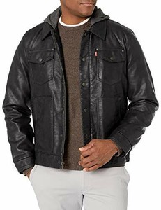 levi leather jacket with hood