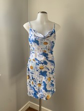 Women’s Urban Outfitters Blue/White Floral Slip Dress Spaghetti Straps Small