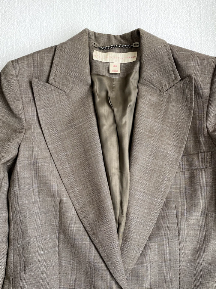 Коричневый блейзер Stella McCartney для H&M размер 34 - Изображение 3 из 4