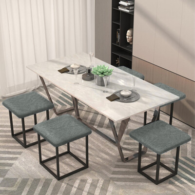 Linen/Leather Stackable Nesting Ottoman Storage Box Pouffe Foot