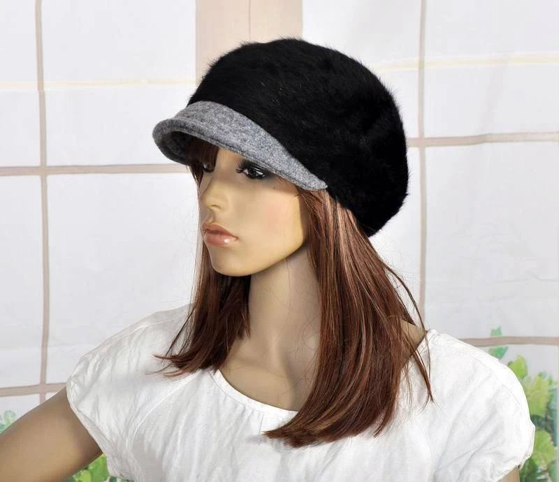 M367 Negro Para Mujer Lana Cachemira Lindo Arco Invierno Sombrero Gorro Ala Gorra Cloche Foto 2 de 4