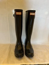 NEW Hunter Women's Original Tall Gloss Boot US 5 - Black