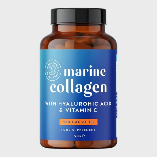 Alpha Foods Marine Collagen with Hyaluronic Acid & Vitamin C - 120 Capsules