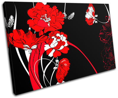 Floral Swirls Vector Illustration SINGLE Leinwand Wand Kunst Bild drucken