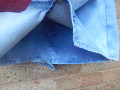 BOOHOO DENIM HIGHWAIST SKINNY SHORTS TYE DYE SIZE 12 - Picture 2 of 3