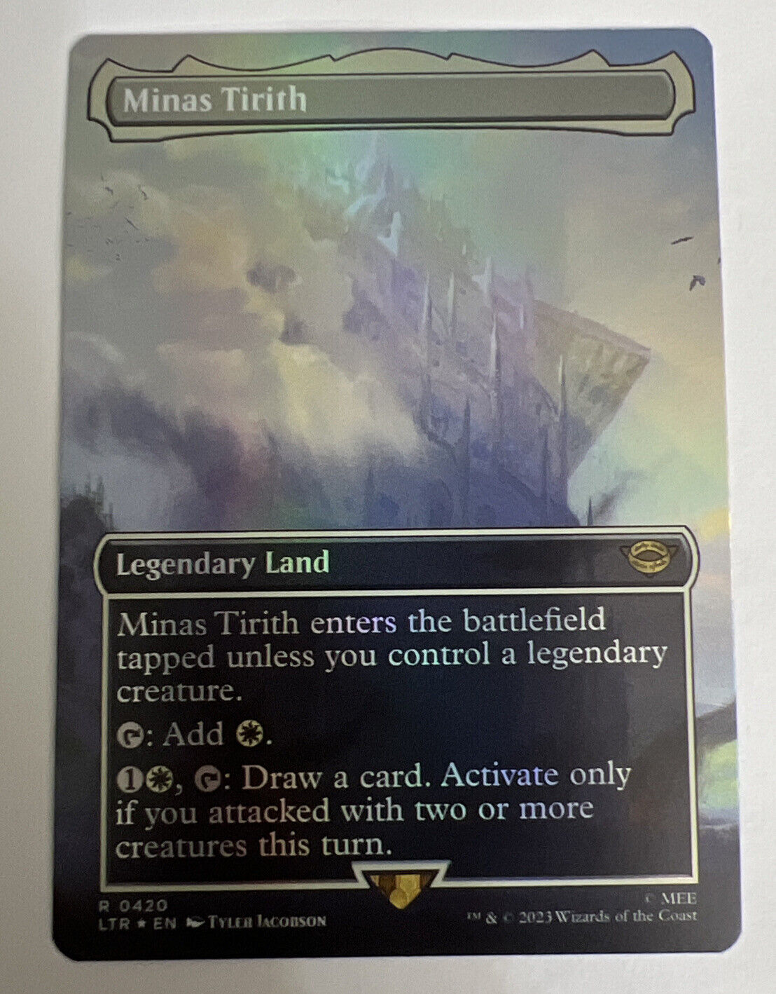 Minas Tirith Borderless Foil Rare MtG Card LTR 420 LotR