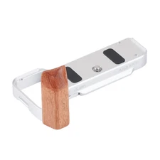 L-Shaped Wooden Handle Quick Release QR Plate for Sony A7CR A7CII Camera Silver