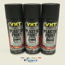 VHT SP820-3 PACK MATTE BLACK High Temperature Plastic Paint - 11 oz Aerosol