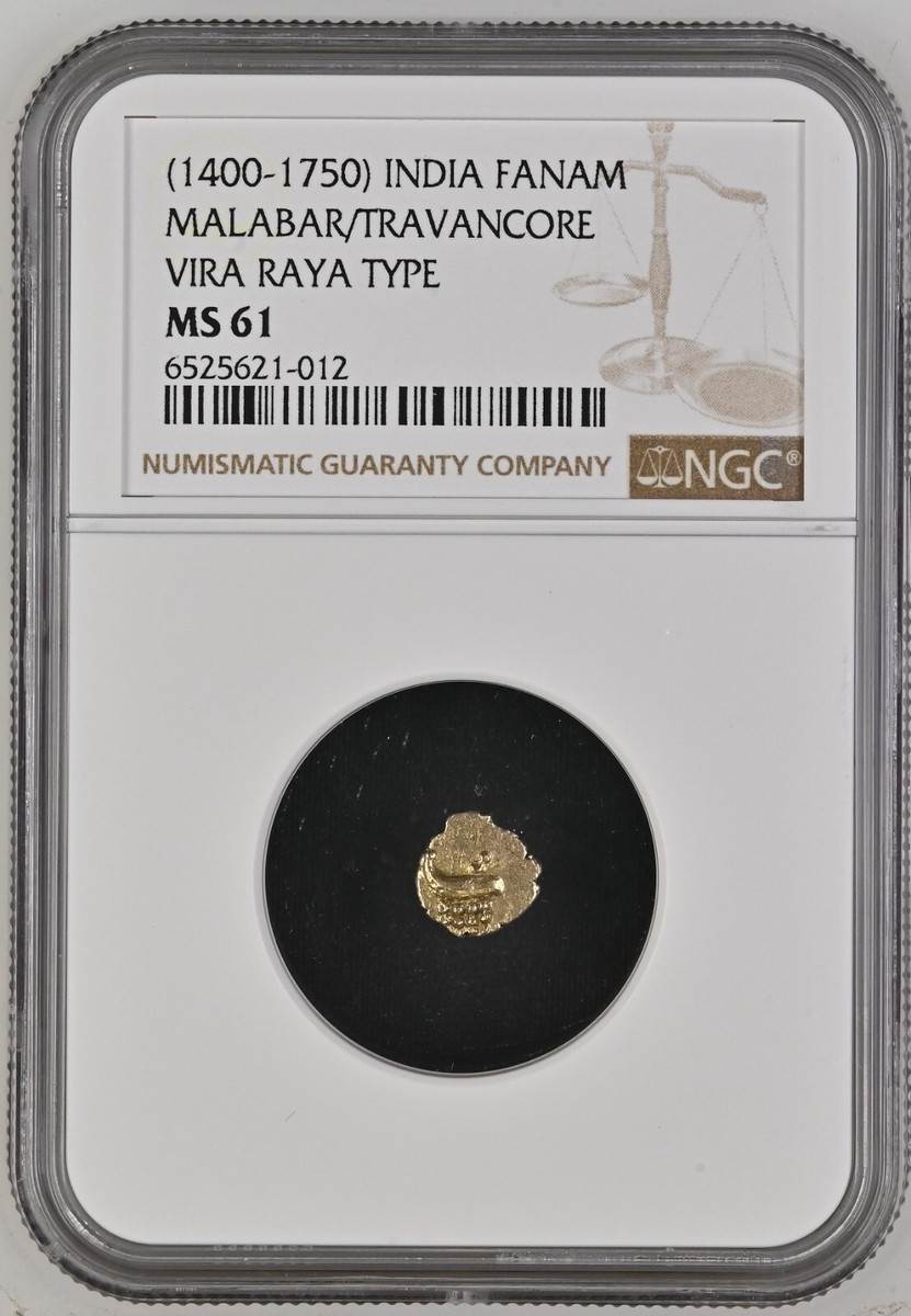 1400-1750マラバール/トラヴァンコール ファナム金貨 NGC MS64 1400-1750年 マラバール/トラヴァンコール ファナム金貨NGC MS64