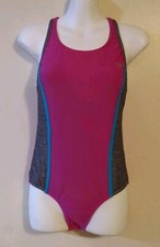 Speedo Women's Pink One-Piece Swimsuit Athletic Performance Swimwear Size: 16