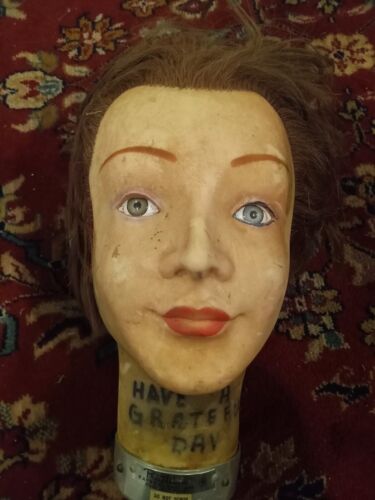 Mid-Century PRACTIKIN Henry Kayser Mannequin Head Display Made in France Used - Afbeelding 1 van 9