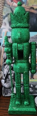 Nutcracker, 10-1/2  Brilliant  Green .  Holding a scepter.  