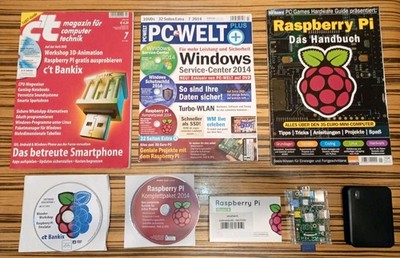 Raspberry Pi Model B (c) 2011.12 CPU 700 MHz, 512 SDRAM, Handbuch, Case, 4GB SD