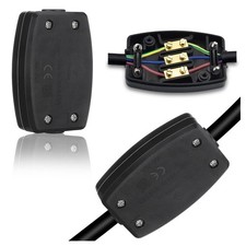 2Pcs 3 Terminal Electrical Cable Junction Box 13amp 250v Flex Connector Black 7.11 per metre