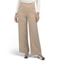 Elie Tahari Tan Wide Leg Cropped Linen Pants Classic Office Resort