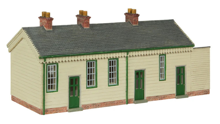 Scenecraft 44-0187A S&DJR Wooden Station Building Green and Cream