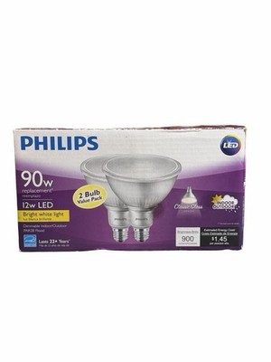 2 Pack Philips Indoor/Outdoor PAR38 Flood Light Replacement Bulbs 90W