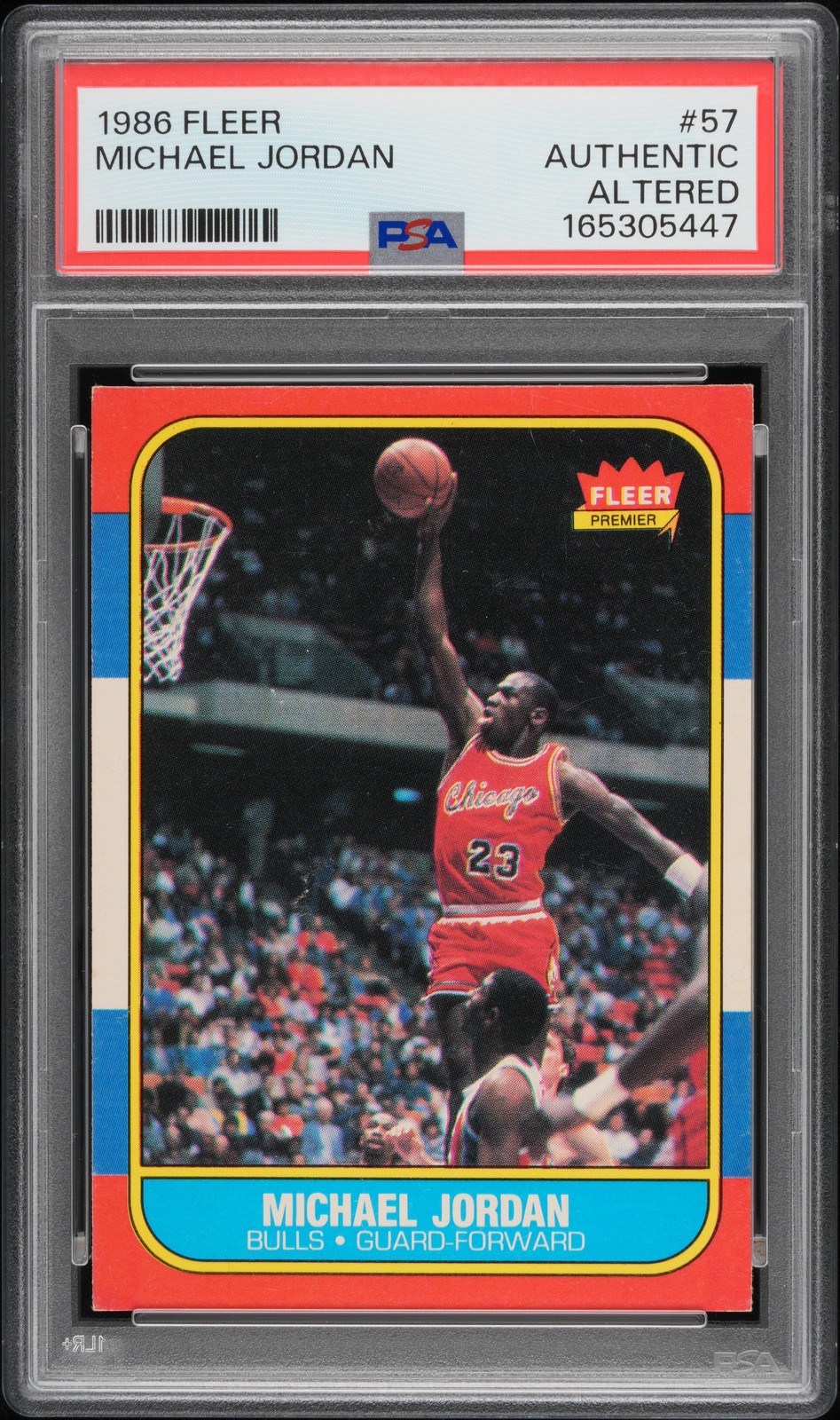 1986 FLEER #57 MICHAEL JORDAN ROOKIE RC PSA AUTHENTIC ALTERED view 1