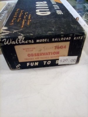 Vtg Walthers Train Car Kit-- Observation