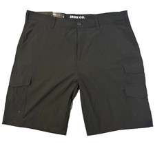 IRON CO. Cargo Shorts Men's 40 Black Stretch Performance Hybrid