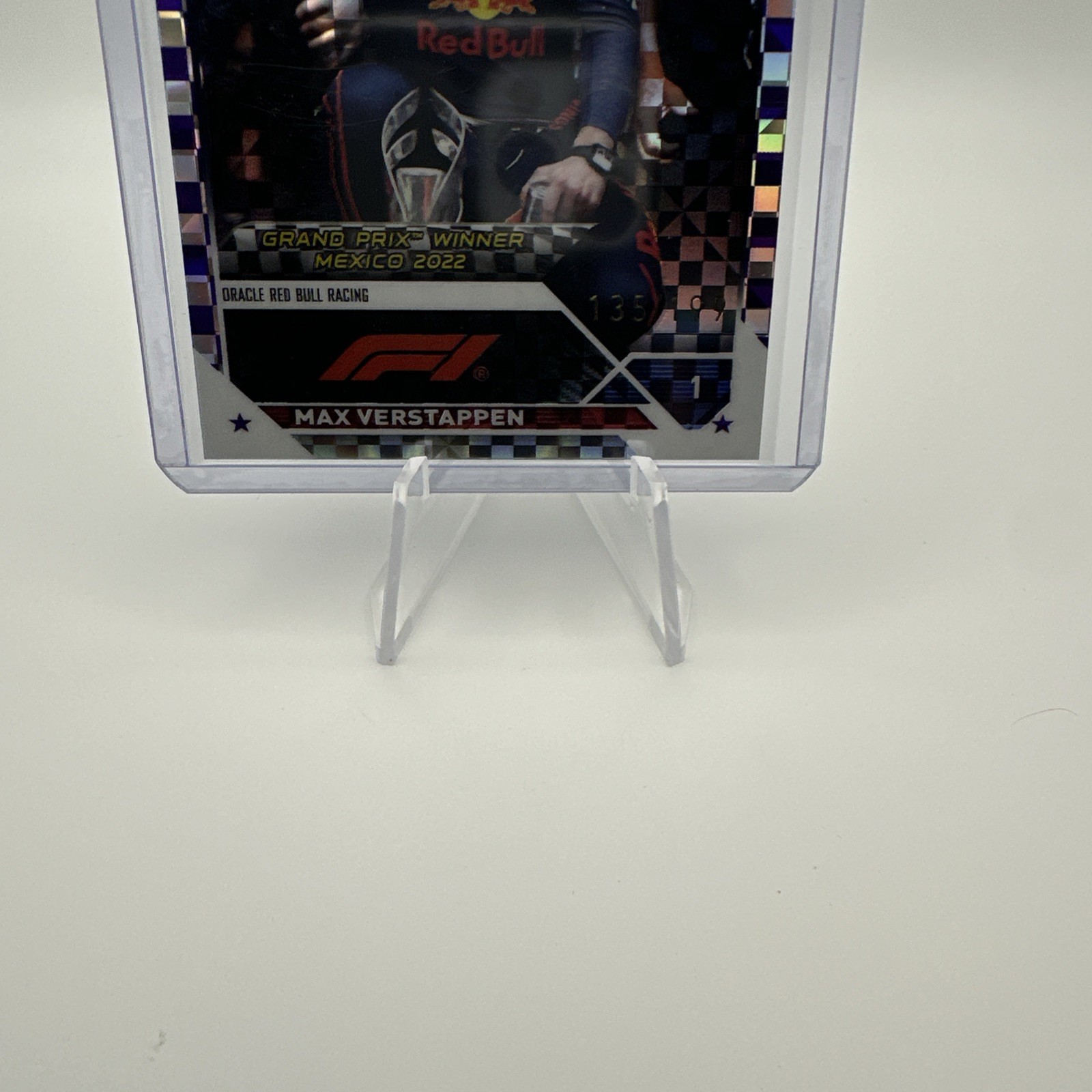 2023 Topps Chrome F1  Max Verstappen #163 Purple Checker Flag X-Fractor /199 view 2