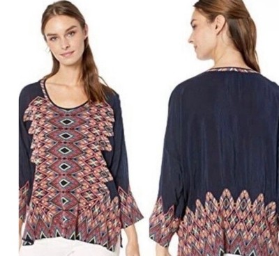 Johnny Was Moni heavily embroidered blouse (oversized) Rare Size Small Boho