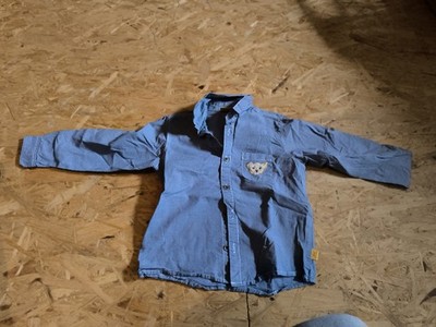 Steiff, Hemd, Größe: 98, Blau/Weiß, Baumwolle, Karo, Jungen #bCn
