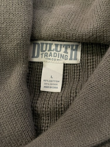 Duluth Trading Herren Strickpullover grün Größe Large Schalkragen gerippt - Bild 3 von 5