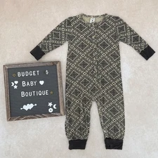 KATE QUINN Black/Cream Floral Romper Size 12-18 Months