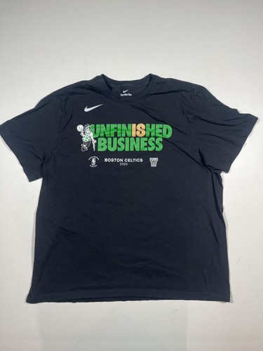 Boston Celtics Shirt Mens 2XL Black NBA Basketball Nike Unfinished Business 2023