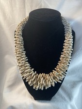 Boho Tribal Style Natural Color Graduated Beaded Statement Necklace