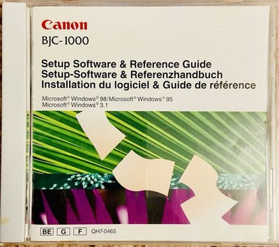 Canon BJC-1000 Setup Software and Reference Guide CD For Windows 95-98