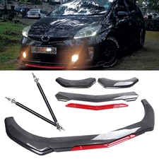 For Toyota Prius Front Bumper Lip Spoiler Splitter Carbon Fiber Look Body