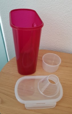 Lock & Lock Vorratsdose mit Schüttfunktion + Meßbecher 2,4 Liter Beere