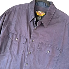 Harley-Davidson Mens XL Navy Button Up Work Shirt Long Sleeve Cotton Legend